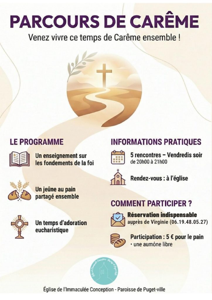 Parcours de Carême avec la paroisse de Puget-Ville