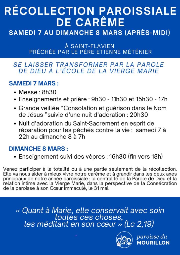 Récollection de Carême avec la paroisse du Mourillon