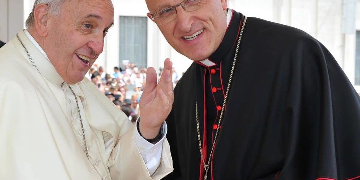 Pape François et Mgr Rey